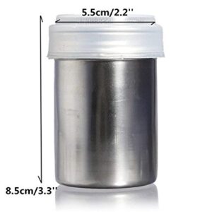 HANSGO 2 Set Powder Suger Shakers, Stainless Steel Powder Shaker Mesh Shaker Powder Cans for Salt Coffee Cocoa Cinnamon Powder Seasoning Cans with Lid