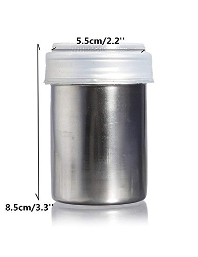 HANSGO 2 Set Powder Suger Shakers, Stainless Steel Powder Shaker Mesh Shaker Powder Cans for Salt Coffee Cocoa Cinnamon Powder Seasoning Cans with Lid