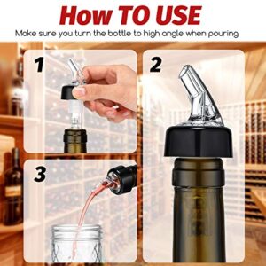 Automatic Measured Bottle Pourer Spout Bottle Pourer Liquor Bottle Pourers Bottle Jigger Quick Shot Spirit Measure Pourer, 1 oz/ 30 ml (Clear, Black,20 Pieces)