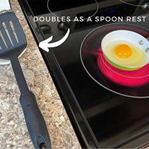 Crack'em Egg Cracker & Spoon Rest (Cobalt Blue) - Perfectly Cracks Eggs & Contains Messes - Easy to Use & Clean - Great for Kids - Prevents Broken Yolks