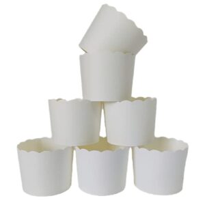 paper baking cups 60-pack large greaseproof baking cups cupcake muffin cases disposable cupcake wrappers for birthday baby shower and party decorations-pure white color