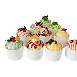 Paper Baking Cups 60-Pack Large Greaseproof Baking Cups Cupcake Muffin Cases Disposable Cupcake Wrappers For Birthday Baby Shower And Party Decorations-Pure White Color
