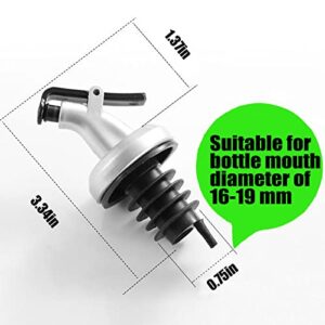 Olive Oil Spouts, Oil Vinegar Bottle Stopper Spout Leakproof Nozzle Dispenser Wine Pourer forOil, Vinegar, Olive Oil, Salad, Wine, Etc (5 pack), silver + black