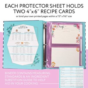 LotFancy Recipe Binder, 8.5” x 10”, with 60 Blank Recipe Cards 4x6, 30 Plastic Page Protectors, 3 Tabbed Dividers, 24 Labels - Kitchen Recipe Card Cookbook Binder Organizer Kit