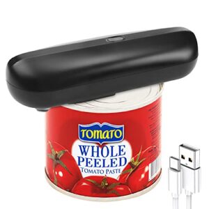 rechargeable electric can opener: open cans with a simple push of button - smooth edge, food-safe, automatic handheld can opener for seniors with arthritis, practical kitchen gadgets(black)