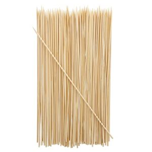 (100 pcs) natural bamboo 12’’ skewers, heavy duty wooden skewers for fruits, kebabs, grill, bbq, campfire, suitable for kitchen, party, food catering and crafting, bamboo skewers by tezzorio