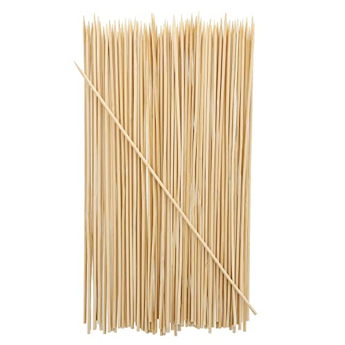 (100 PCS) Natural Bamboo 12’’ Skewers, Heavy Duty Wooden Skewers for Fruits, Kebabs, Grill, BBQ, Campfire, Suitable for Kitchen, Party, Food Catering and Crafting, Bamboo Skewers by Tezzorio