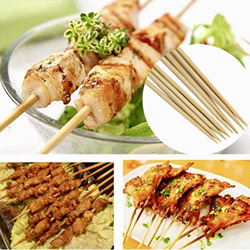 (100 PCS) Natural Bamboo 12’’ Skewers, Heavy Duty Wooden Skewers for Fruits, Kebabs, Grill, BBQ, Campfire, Suitable for Kitchen, Party, Food Catering and Crafting, Bamboo Skewers by Tezzorio