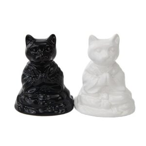 attractives buddha cats meditating ceramic magnetic salt pepper shakers