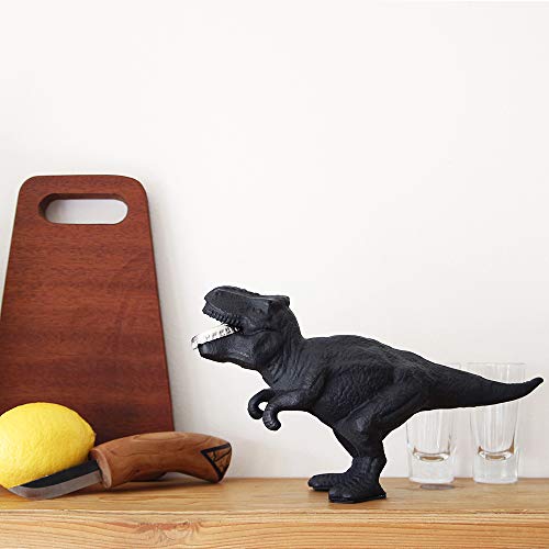 Suck UK | Cast Iron Bottle Opener | Dinosaur Themed Kitchen Decor | Novelty Bar Accessories & Bar Decor | Home Bar Accessories | Home Décor Accents | Black