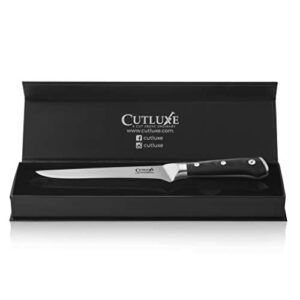 Cutluxe Boning Knife & Butcher Knife Set– Forged High Carbon German Steel – Full Tang & Razor Sharp – Ergonomic Handle Design – Artisan Series