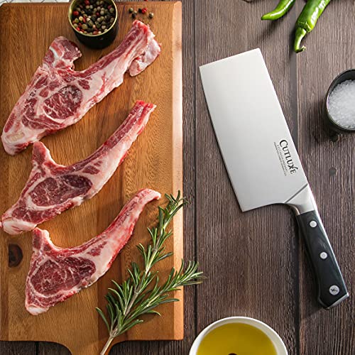 Cutluxe Boning Knife & Butcher Knife Set– Forged High Carbon German Steel – Full Tang & Razor Sharp – Ergonomic Handle Design – Artisan Series