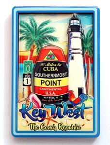 key west florida buoy and lighthouse dual layer mdf magnet 2.25" x 3.5"