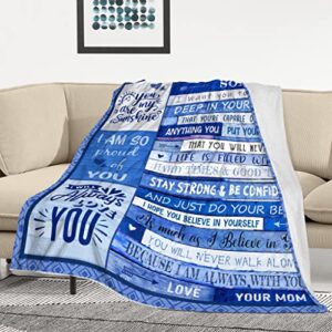 ZWERIVP Gifts for Son for Fathers Day - Son Gifts from Mom - Gift for Grown Son from Mom - Birthday Gifts Ideas for Son - Son Gifts for Graduation - Best Son Gift Throw Blanket 60 x 50 inch