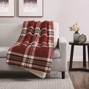 london fog cabin collection, 1 piece throw - 50" x 60", red multi