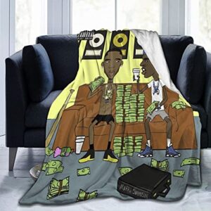 flannel plush nice young rapper dolph throw blanket for cold weather outdoor super soft and quality air conditioner quilt wrinkle-resistant blankets 80"x60"