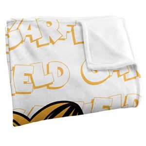 Garfield Blanket, 50"x60", Name Repeat Silky Touch Sherpa Back Super Soft Throw