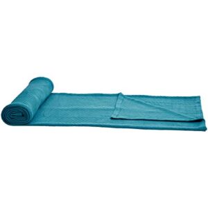 Amazon Basics Cotton Woven Throw Blanket - 90 x 90 Inches, Teal