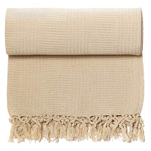 Whisper Organics Organic Cotton Throw Blanket G.O.T.S. Certified (60x80, Natural)