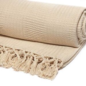 Whisper Organics Organic Cotton Throw Blanket G.O.T.S. Certified (60x80, Natural)