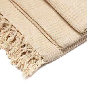 Whisper Organics Organic Cotton Throw Blanket G.O.T.S. Certified (60x80, Natural)