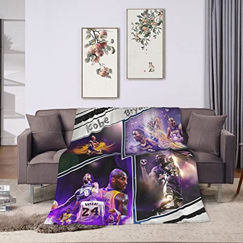 DomSem Basketball Cozy Throw Blanket Sports Style Soft Flannel Blankets Warm Plush Bed Blanket Couch Living Room Sofa Warm Throw Blanket for Adult Teen 80x60ininch