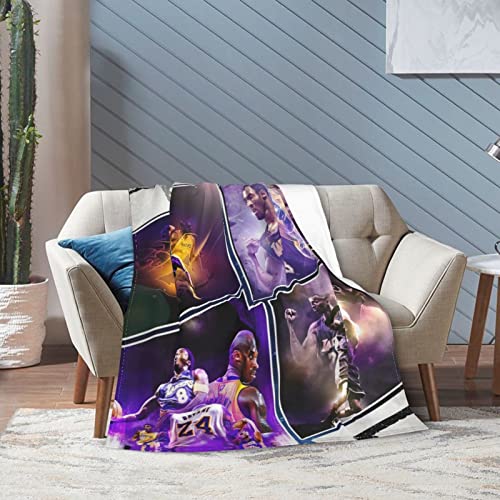 DomSem Basketball Cozy Throw Blanket Sports Style Soft Flannel Blankets Warm Plush Bed Blanket Couch Living Room Sofa Warm Throw Blanket for Adult Teen 80x60ininch