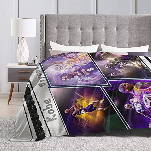 DomSem Basketball Cozy Throw Blanket Sports Style Soft Flannel Blankets Warm Plush Bed Blanket Couch Living Room Sofa Warm Throw Blanket for Adult Teen 80x60ininch