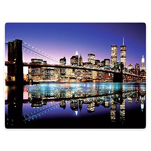 HommomH 60" x 80" Blanket Throw Comfort Thin Soft Air Conditioning New York City Skyline-Brooklyn Bridge