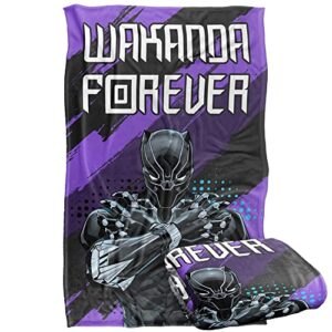 marvel black panther blanket, 36"x58", wakanda forever, silky touch super soft throw blanket