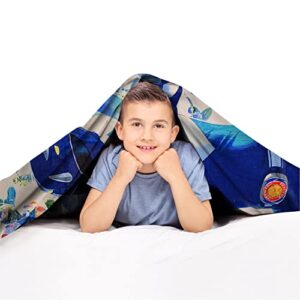Bazillion Dreams Power Rangers Blue Ranger Fleece Softest Comfy Throw Blanket for Adults & Kids| Measures 60 x 45 Inches (Blue)