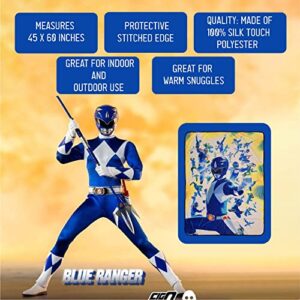 Bazillion Dreams Power Rangers Blue Ranger Fleece Softest Comfy Throw Blanket for Adults & Kids| Measures 60 x 45 Inches (Blue)