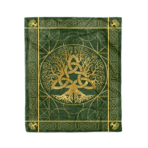 Irish Throw Blanket Saint Patrick's Day - Soft Fleece Celtic Tree of Life Blankets - Gifts for Wife, Husband, Dad, Mom for Birthday, Valentine, Christmas, Mother's Day - 50" x 60"