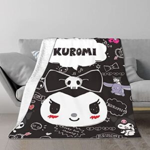 kawaii blanket fleece flannel supper soft cute blankets cute anime throw plush all season for bed sofa travelling gift (multi1, 40x50 inches)