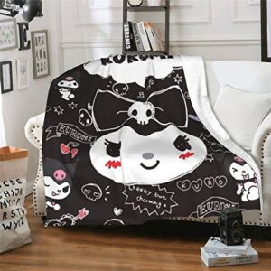 Kawaii Blanket Fleece Flannel Supper Soft Cute Blankets Cute Anime Throw Plush All Season for Bed Sofa Travelling Gift (Multi1, 40x50 inches)