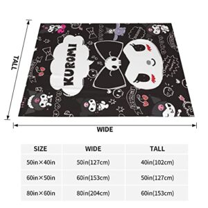 Kawaii Blanket Fleece Flannel Supper Soft Cute Blankets Cute Anime Throw Plush All Season for Bed Sofa Travelling Gift (Multi1, 40x50 inches)