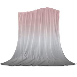lusweet fleece blanket lightweight cozy throw blanket ombre pink grey warm bed blanket,40x50 inch flannel blanket fit sofa,bed,couch,luxury microfiber throws
