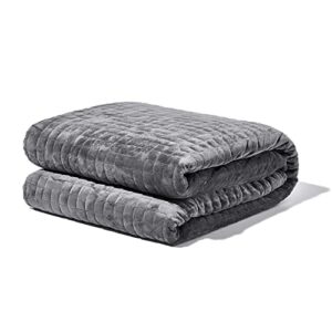 Gravity Blankets Weighted Blanket for Adults, 15lbs Grey 48"x72" Twin/Single, The Original Weighted Blanket for Sleep, Cotton Made Blanket with Washable Removable Microfiber Duvet Cover