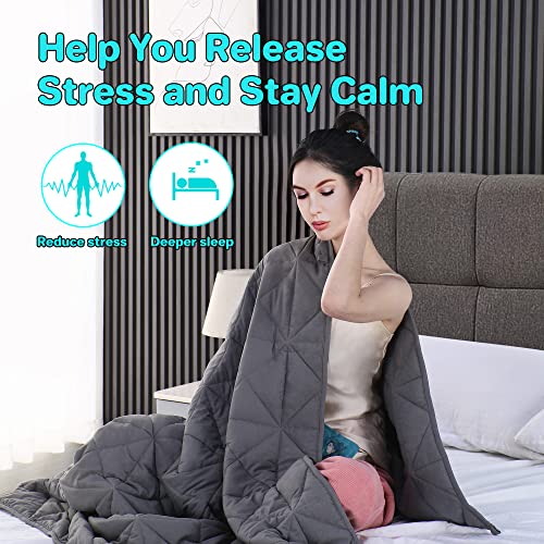 LOYIGA Weighted Blanket (10 lbs 47"x70" Twin Size), Adult Cooling Breathable Heavy Blankets with Glass Beads, Soft Throw Blanket for All Seasons (Dark Grey)