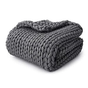 silkokoon knitted weighted blanket, cool coarse knitted weighted blanket, handmade even weight without beads, perfect home decor for sofa bedroom (48 * 72, 15lbs)