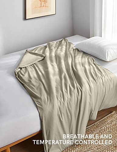 YnM Weighted Blanket and Duvet Covers — Hot and Cold Duvet Cover Set (3 Pieces) — (Teddy Bear Velvet Khaki, 60''x80'' 20lbs), Suit for One Person(~190lb) Use on Queen/King Bed