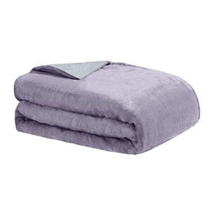 dream lab amethyst and quartz crystal cooling reversible weighted blanket with removable cover, 15 pounds, lavender