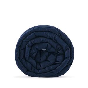 california king size weighted blanket | 90''x108'',25lbs | perfect for couples | premium cotton material with glass beads | navy