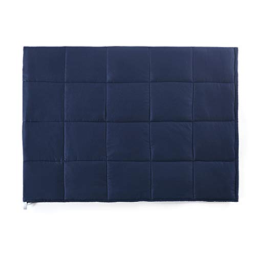 California King Size Weighted Blanket | 90''x108'',25lbs | Perfect for Couples | Premium Cotton Material with Glass Beads | Navy