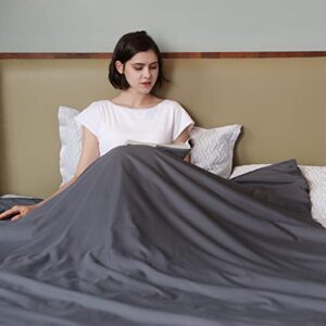 syrinx weighted blanket cover cooling queen size 60"x80" dark grey (comfortable and breathable fabric)