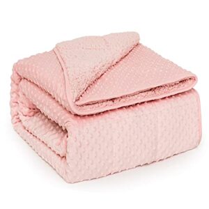 sted weighted blanket 20 lbs, soft warm sherpa fleece heavy blanket adult, minky dot bed blanket for sleep home, machine washable, pink 60"×80" 20 lbs