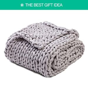 Knitted Weighted Blanket ( Grey, 60" x 80" 15 Lbs)