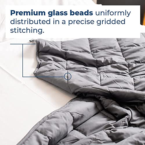 Sleepa Weighted Blanket 25 lbs - Extra Soft and Breathable Blanket Weighted with Premium Glass Beads - Relaxing Heavy Blanket for Adults (Grey)