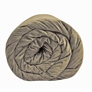 classic brands 15 lb. quilted weighted blanket with removable cover, taupe |gift for the holidays