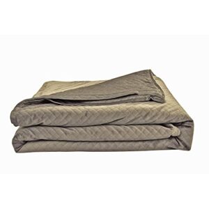 Classic Brands 15 lb. Quilted Weighted Blanket with Removable Cover, Taupe |Gift for the Holidays